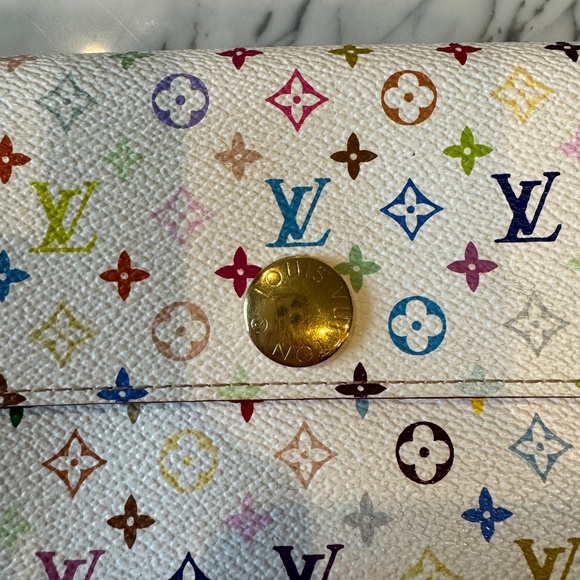 Louis Vuitton White Monogram Multicolored Sarah Wallet, Limited Edition! - Picture 11 of 11